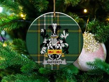 Rafferty Irish Family Crest Ceramic Christmas Ornament