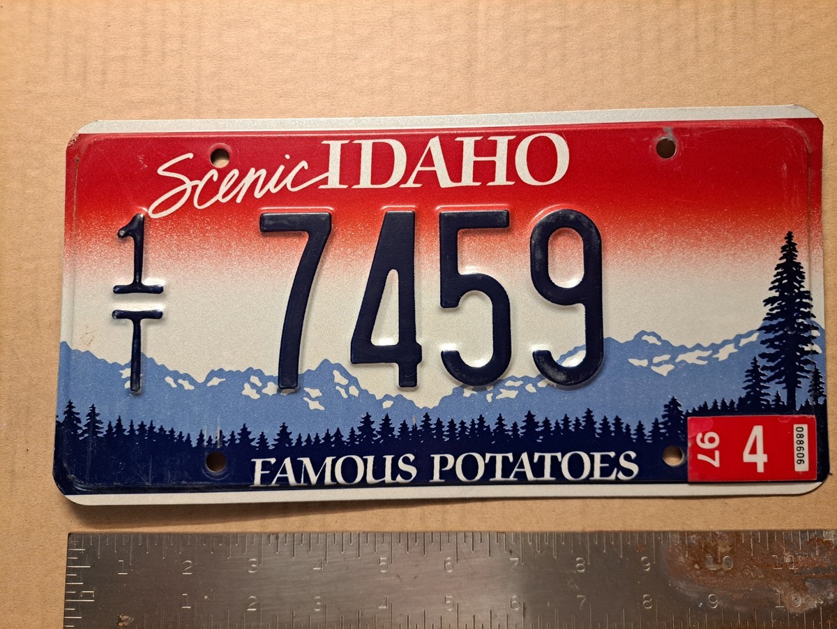 License Plate, Idaho, 1997, Sunset, Big Pine on Right, 1T (Teton