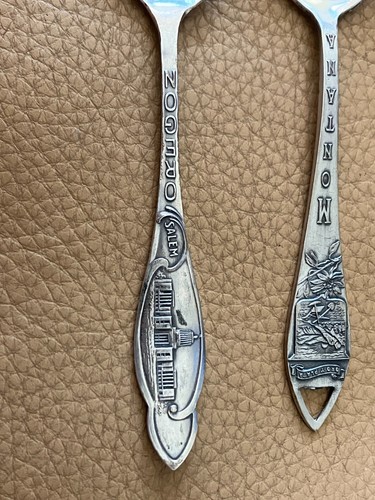 Lot of 4 Assorted Sterling Silver Souvenir STATE Spoons 78 Grams about 5 1/2" - Picture 3 of 14