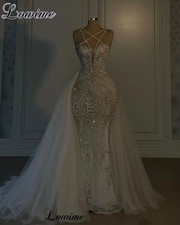 Elegant Beaded Prom Dresses Mermaid Luxury Sparkly Wedding Party Dress For Women