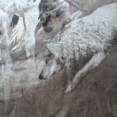 The Mountain Native American Wolves T-Shirt Tan XXL Dyed & Printed in USA - Picture 14 of 15