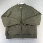 Vintage Winona Knits Sweater Jacket Mens XL Green Full Zip Wool Sherpa Lined USA