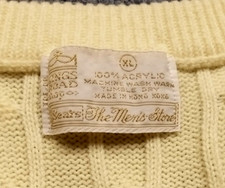 vintage SEARS King's ROAD Acrylic XL Yellow SWEATER vest