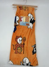 CASPER The Friendly Ghost Throw Blanket 50"x70” Halloween Orange Costumes NEW