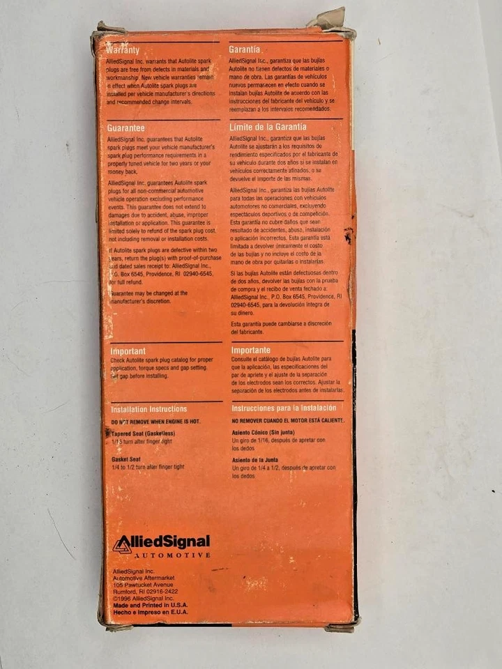 Bujías Autolite Nº 86 punta estándar NOS 8 pack núcleo cobre vintage Foto 2 de 3