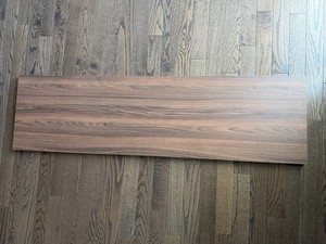 (SEE PHOTOS) IKEA EKBACKEN BROWN WALNUT EFFECT CUT SECTION LAMINATE COUNTERTOP