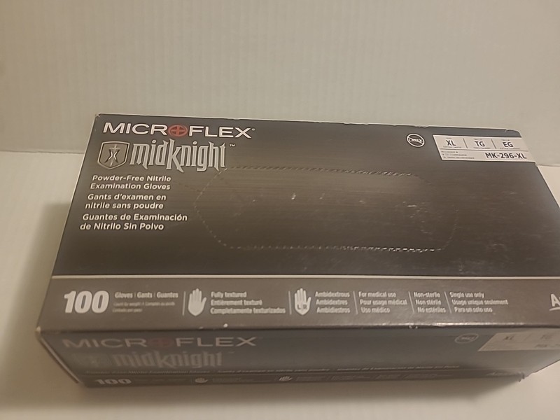 Microflex X-Large Black Disposable Nitrile Exam Gloves 