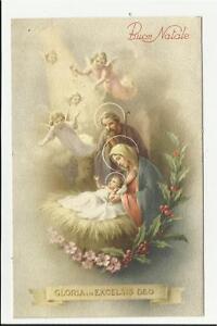 Buon Natale Famiglia.Antica Cartolina Di Buon Natale Sacra Famiglia Gloria In Excelsis Deo Ebay