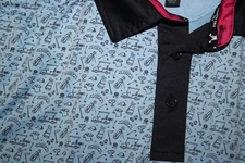 KENNETH COLE Golf Men's M Blue Polo Shirt Art Golf Cart Club Flags