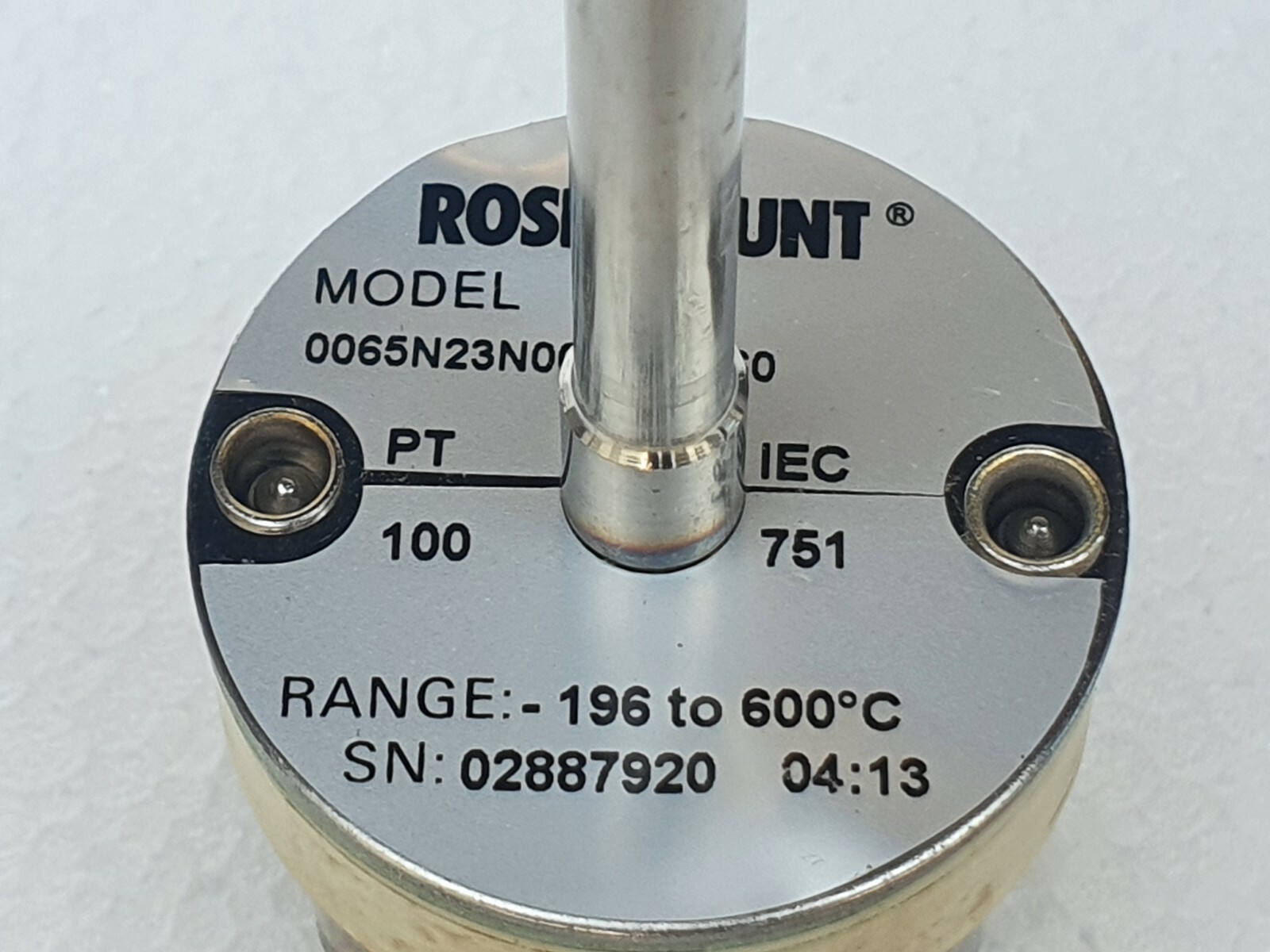 Rosemount 65 0065N23N0000N0260 Rtd Capteur Température 196 Pour 600 C