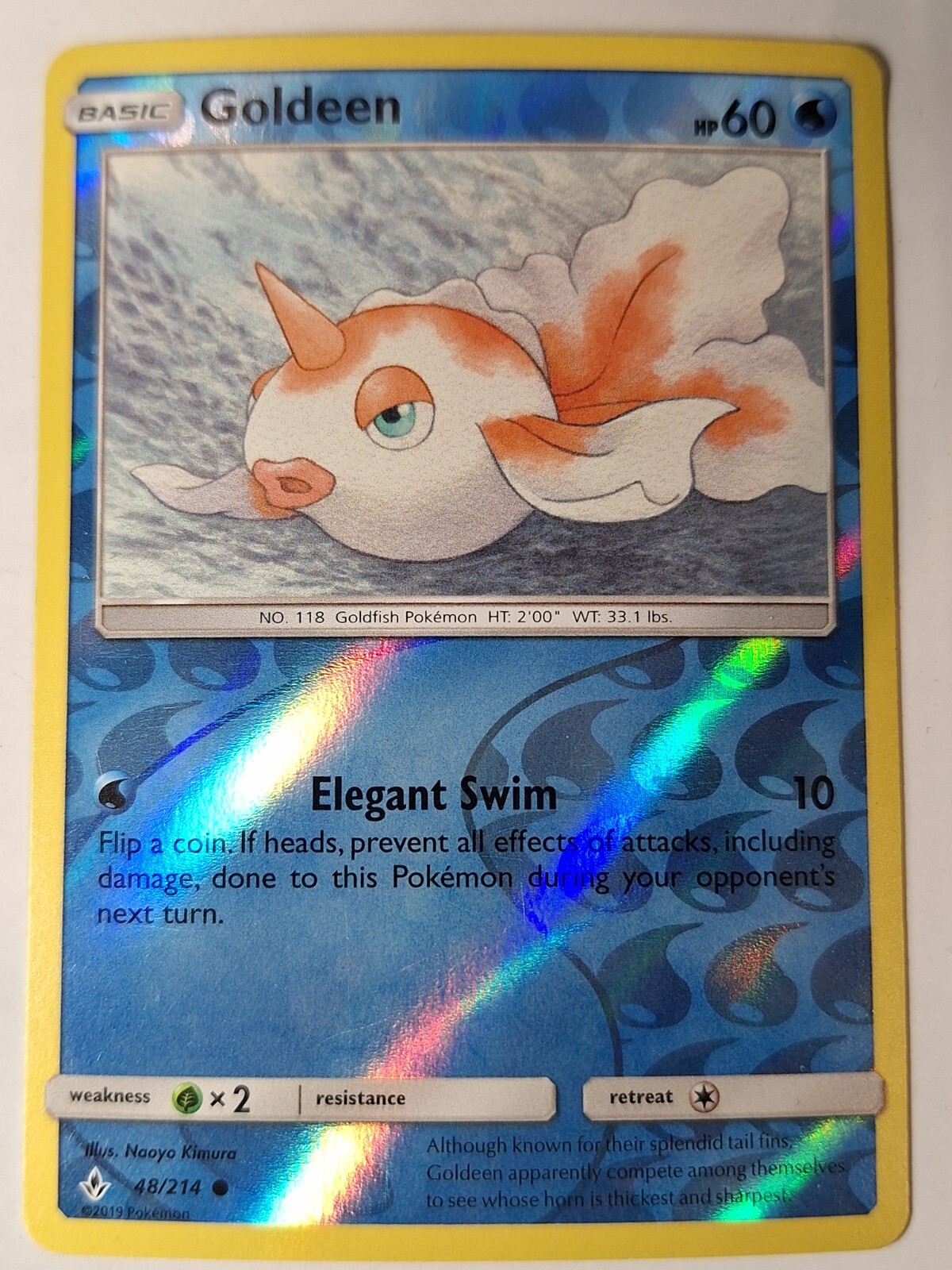 Goldeen 48/214 - Unbroken Bonds Reverse Pokemon Holo Foil Nice!