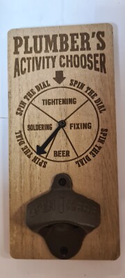 Klempner Aktivität Auswahl Holz hängender Flaschenöffner tolles Geschenk