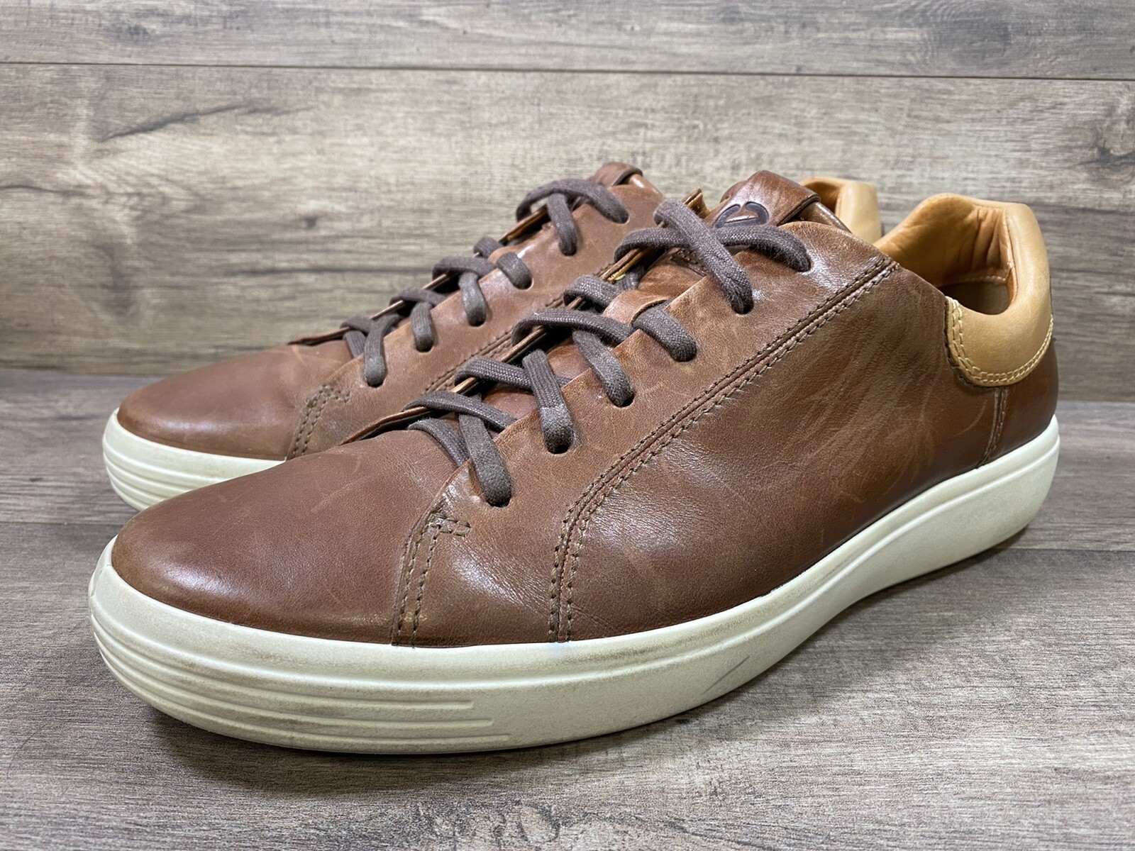 Ecco SOFT 7 Street Sneakers Shoes Brown Comfort Mens Size EU 46 US 12, 12.5