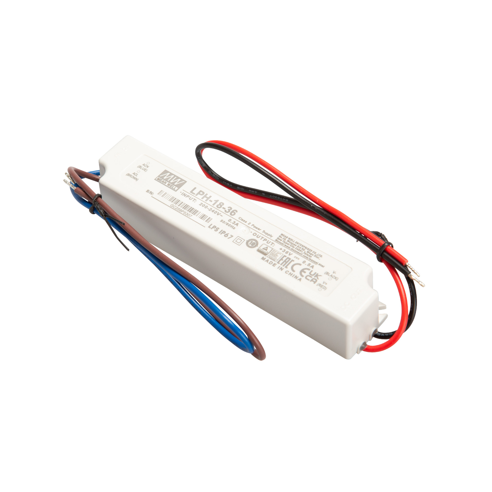 MeanWell LPH-18 IP67 SNT Class2 18W 36V/0.5A CV
