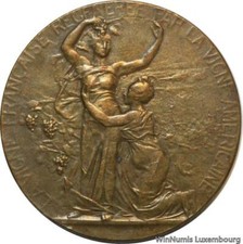 V2339 Rare Medal USA France Vin Vigne Viticulture Wine 1900's Rivet ->Offer