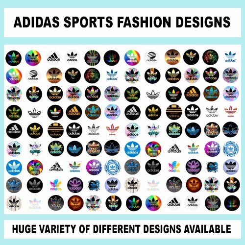 100 Precut FASHION ADIDAS SPORTS BOTTLE CAP CHARM TRAY IMAGES 1 inch ...