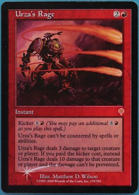 Urza's Rage FOIL Invasion HEAVILY PLD Red Rare MAGIC CARD