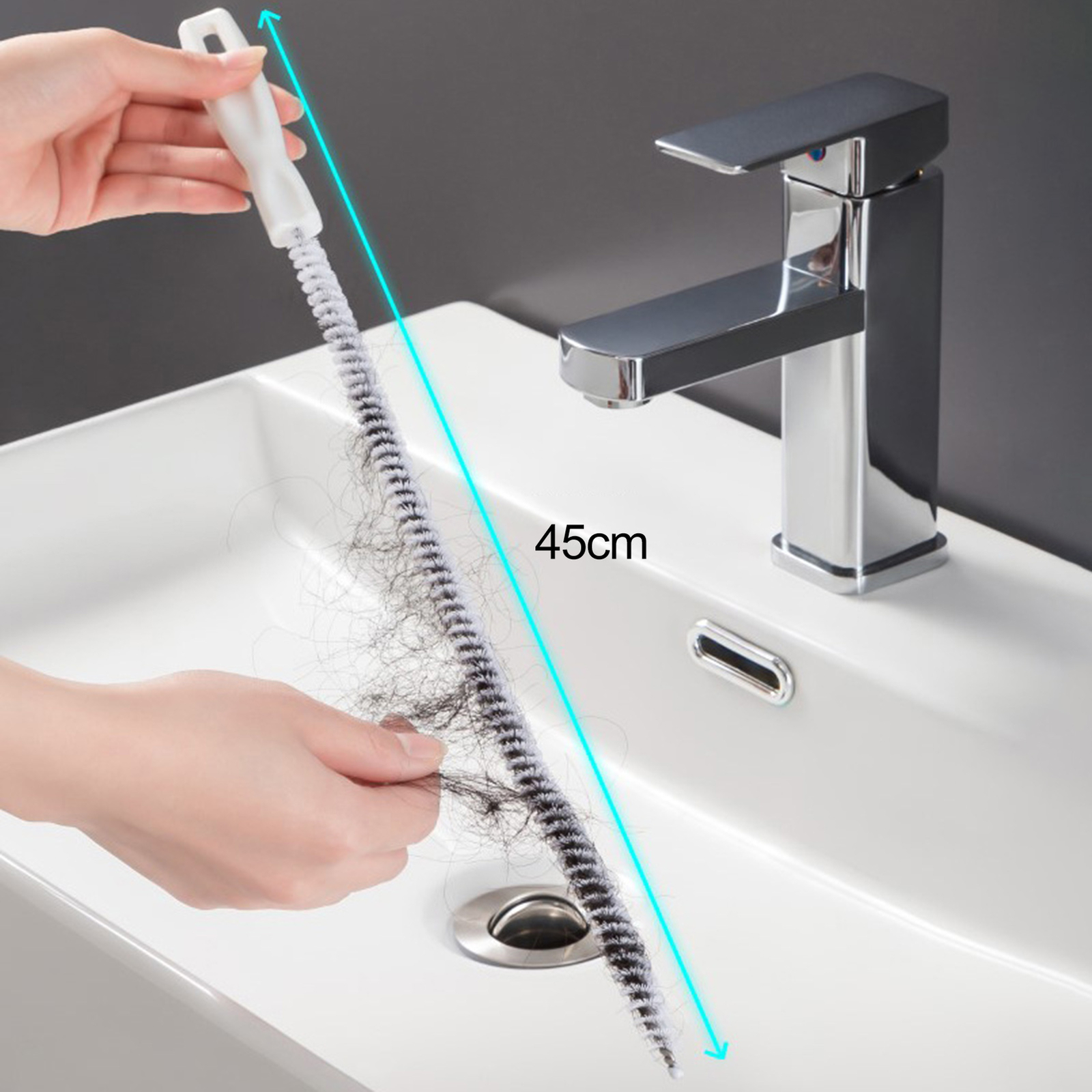 Flexible Sewers Brush Sink Drain Nylon Bristle Sewer Dredging Set for 4 ...