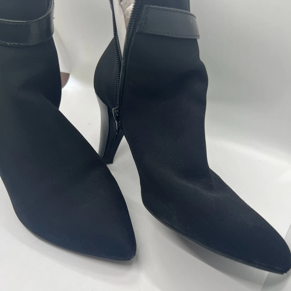 Nickels Henny Botín 3" Tacones Cremallera Lateral Suelas Flexibles Mujer Talla 10 EE. UU. Negro Foto 2 de 4