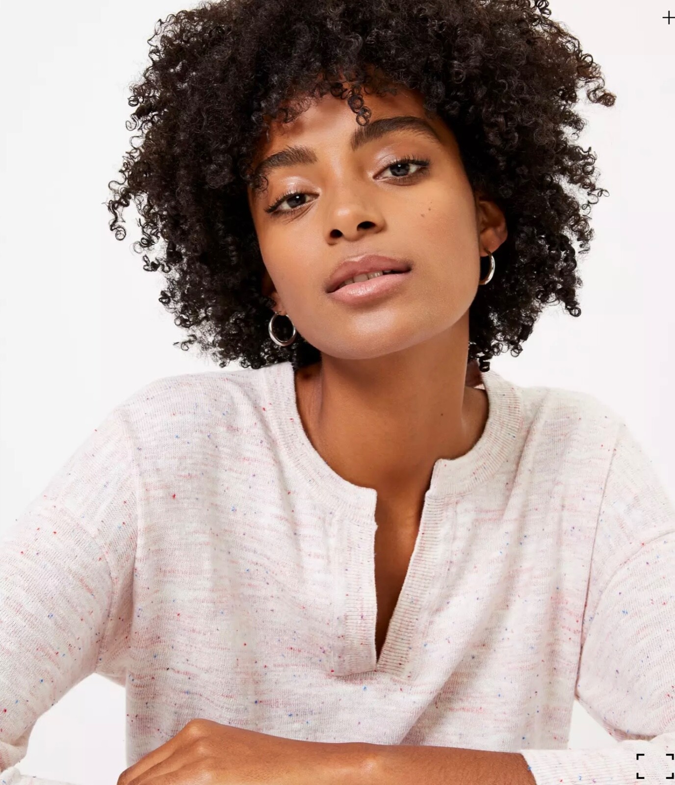 Split Neck Tunic Sweater 