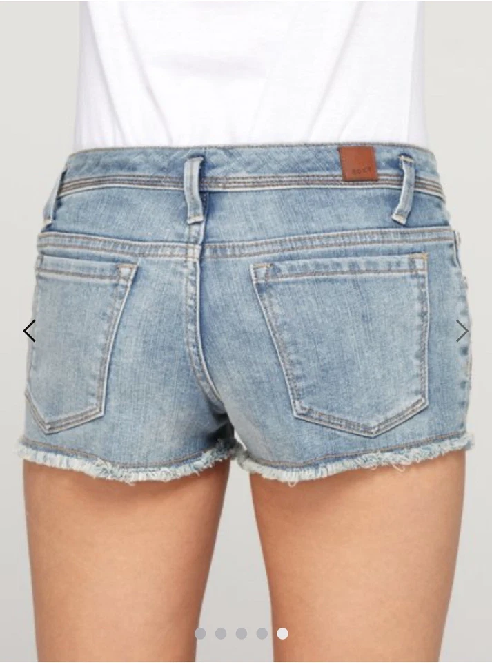 Pantalones Cortos Roxy Blaze Gemoétricos Bordados Boho Festival Corte Dobladillo Crudo Talla 11 Foto 3 de 4