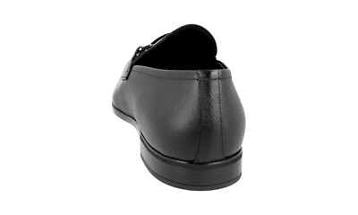 PRADA Saffiano Logo Loafers Shoes in Black Men\'s 9.5, #2DC135 PRADA SAFFIANO LOGO LOAFER SHOES 2DC135 BLACK LEATHER NEW US  main image 3