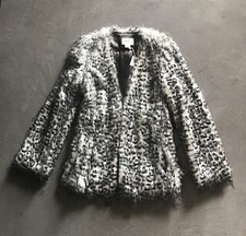 CLUB MONACO Animal Print Faux Fur Coat, Size Small, New With Tags