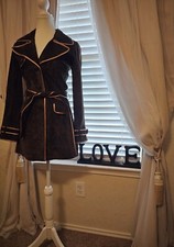 Marciano By Guess Suede Leather Jacket Vtg Brown Steampunk Pirate Sz Xs Pt