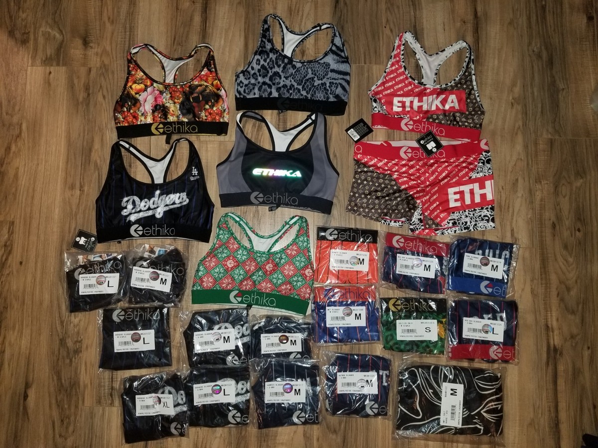 Ethika Women Staple Bra sz M Lot x23 NEW Boxer Briefs Shorts MLB Dodgers  Sports