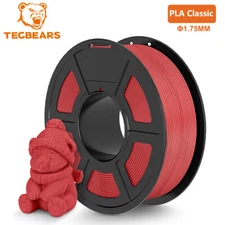 TECBEARS PLA Classic 3D Printer Filament 600mm/s New PLA 1.75mm 1KG Cherry Red