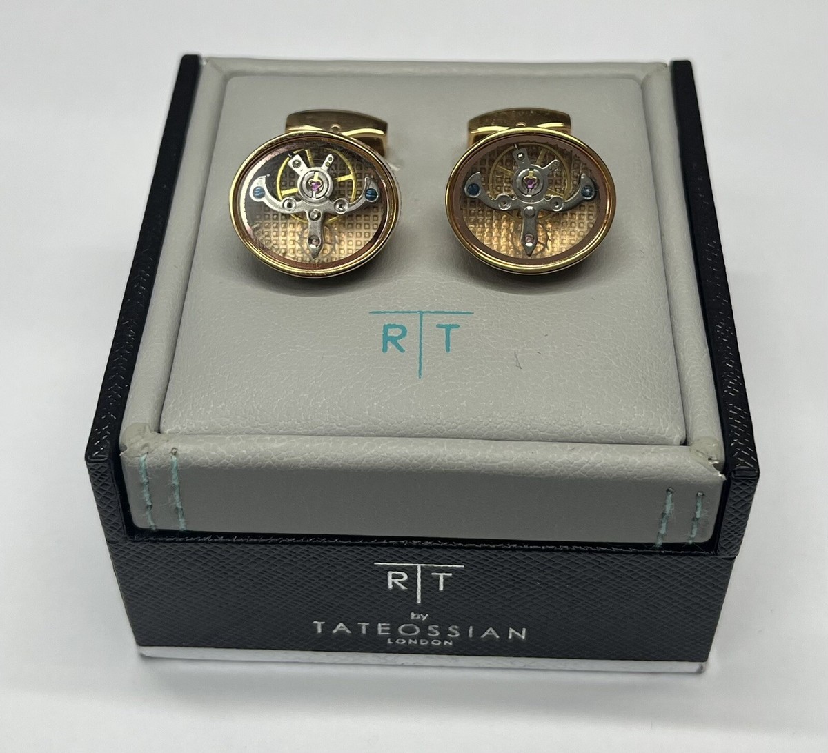 RT by Tateossian Rose Gold Plated Tourbillon Mechanical Cufflinks