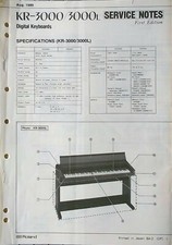 Roland KR-3000 KR-3000L Digital Keyboard Original Service Manual Schematics Book