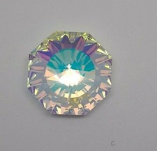 Swarovski Crystal Clear AB 18mm Sunburst 6208 Pendant; Rare Vintage