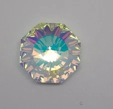 Swarovski Crystal Clear AB 28mm Sunburst Octagon 6208 Pendant; Vintage; Rare