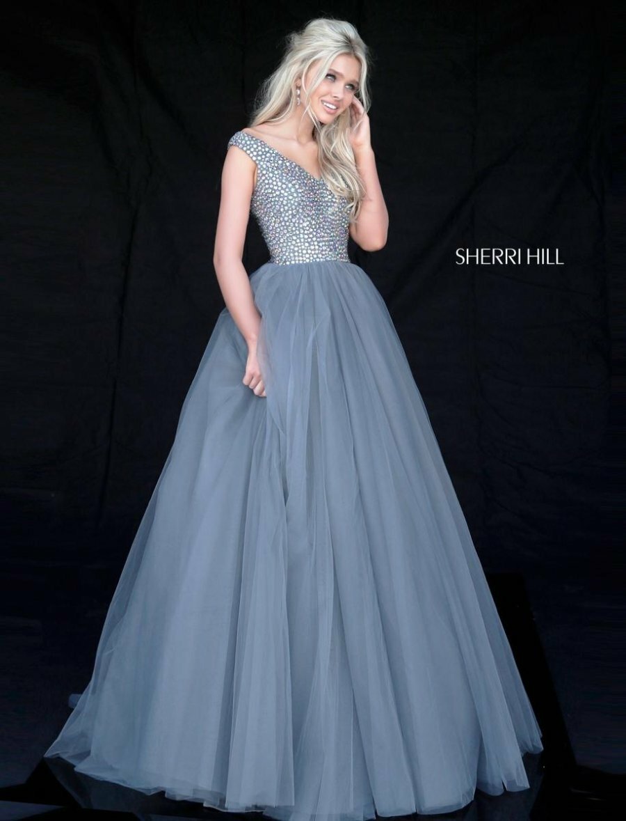 grey sherri hill dress Sherri Hill Dress 57651