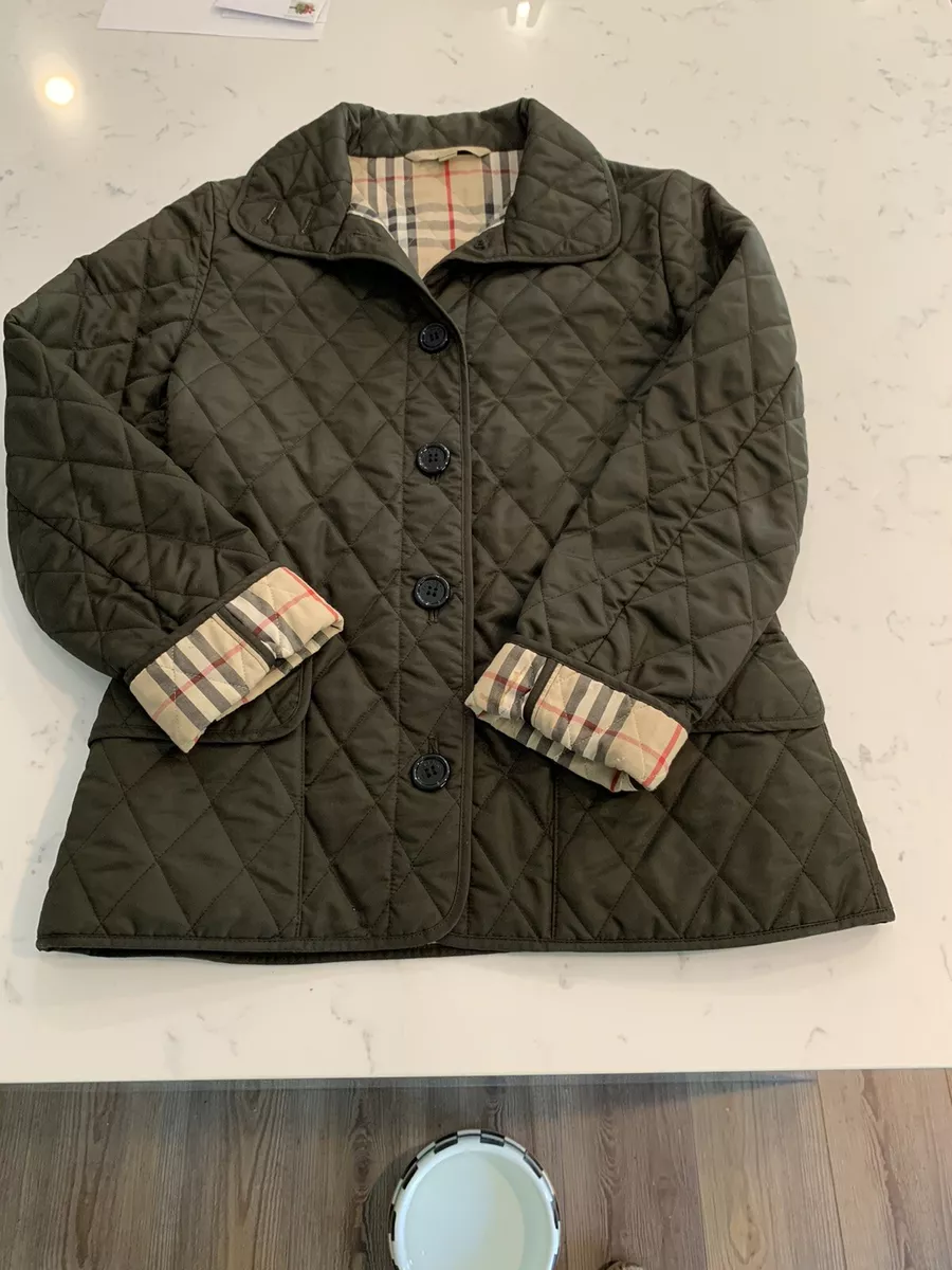 Berolige buket Skænk Authentic Burberry Women Quilted Jacket Coat Green | eBay