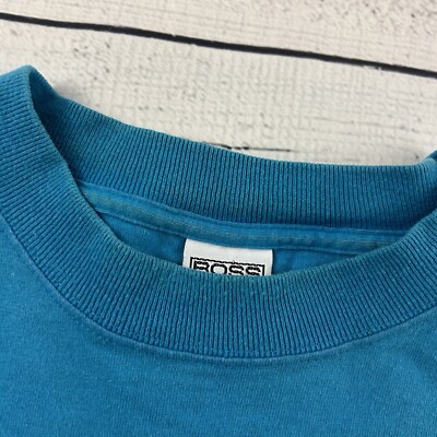 Vintage 90s Boss Short Sleeve T Shirt Men's Large Blue | eBay