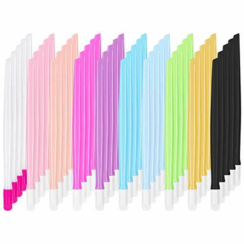 Nail Cuticle Pusher Set, Owlbbabies 50 Pieces Multicolor Rubber Tipped