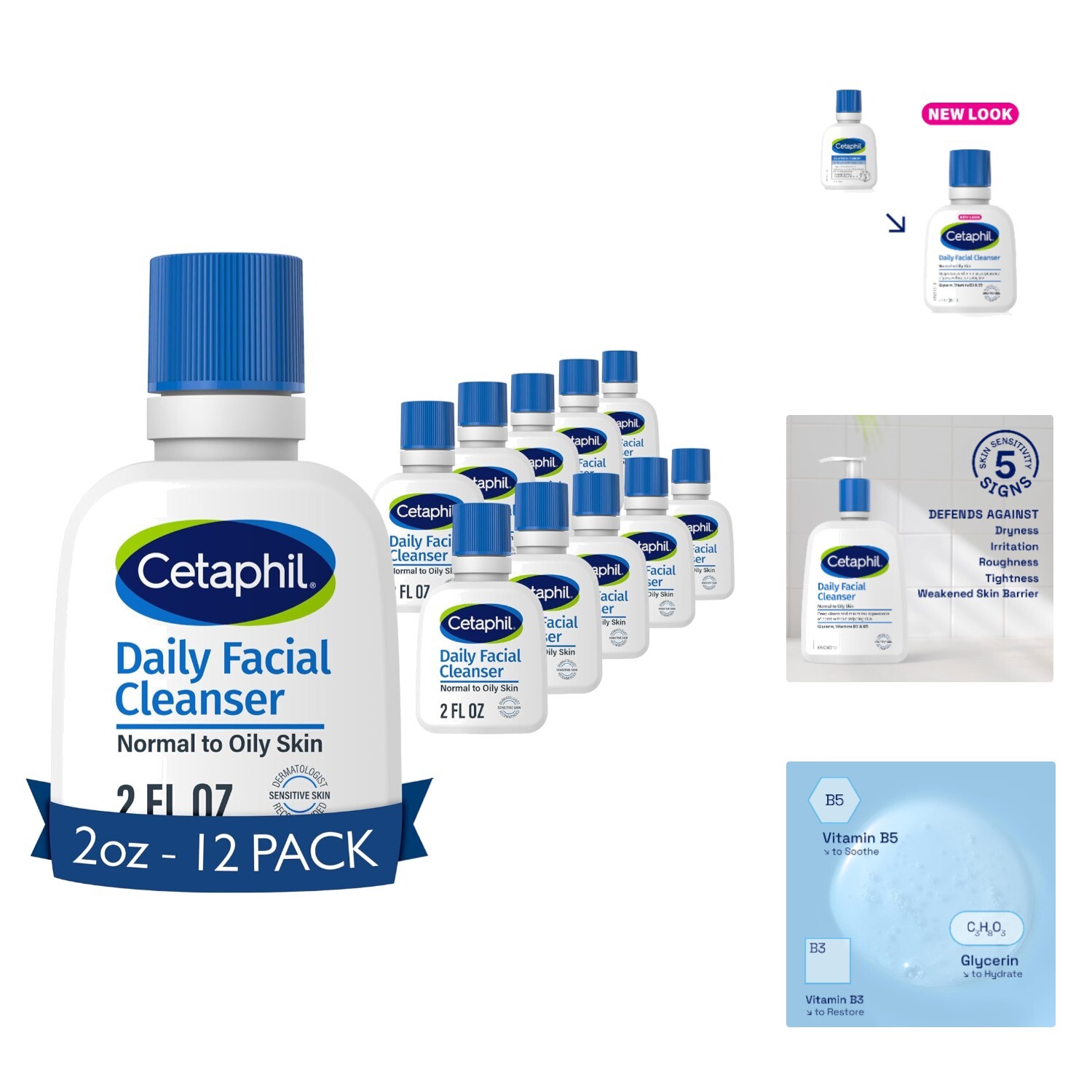 Face Wash, Travel Size Toiletries, Daily Facial Cleanser for Sensitive, Combi...-image