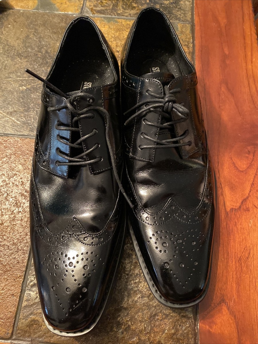 Stacy Adams Shoes Mens 11.5M Black Leather Wingtip Lace Up Derby Oxfords Stacy Adams Tinsley Men main image 3