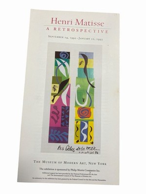 Henri Matisse: A Retrospective   MoMA Exhibition Program 1992 1993
