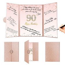 Rose Gold 90th Birthday Party Decorations, Creative 90th Birthday Guest Sign ...