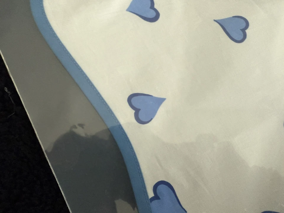 D Porthault París Coeurs Corazones Azul Salvamantel Y Servilleta Juego Algodón - Imagen 4 de 4