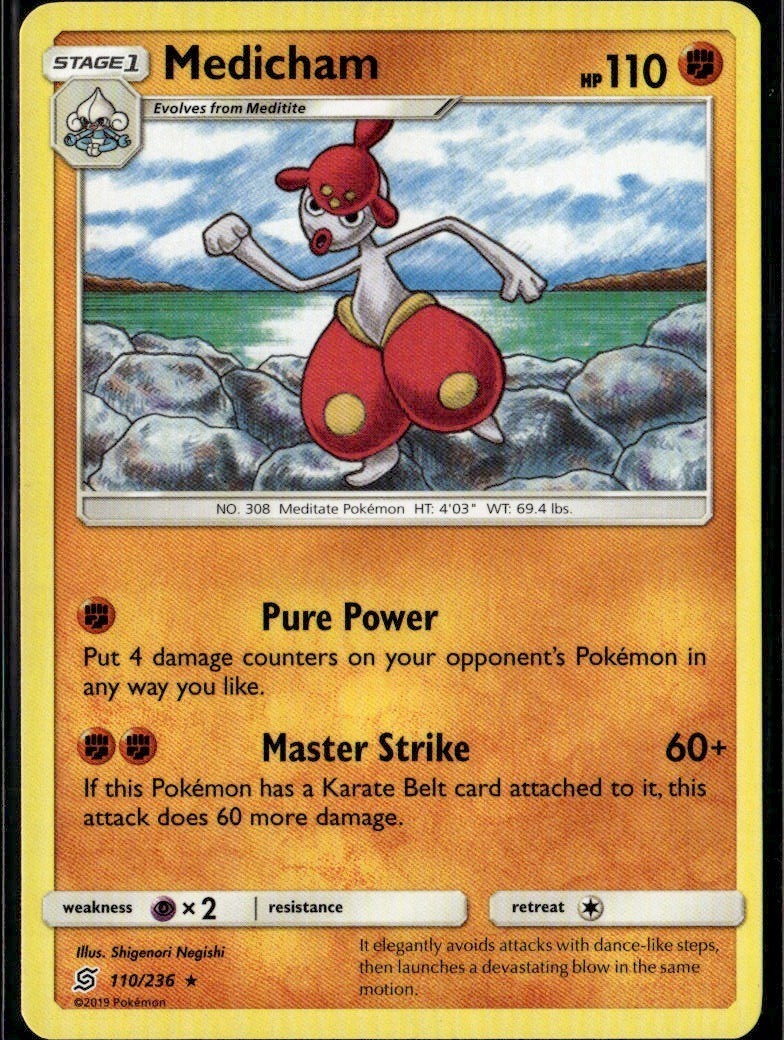 Medicham Rare SM Unified Minds 110/236 Fighting Pokemon Card