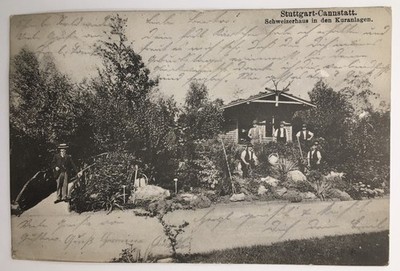 Old German Postcard Stuttgart-Cannstatt Schweizerhaus in den Kuranlagen Germany
