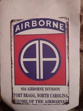 WW2 82nd AIRBORNE DIVISION FORT BRAGG INSIGNIA METAL PLAQUE