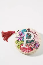 Anthropologie Anna Harlow Russo Embellished Monogram P Pouch