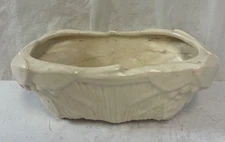 Vintage McCoy Pottery White Glazed Ceramic Leaves Berries Oblong Planter