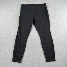 American Giant Leggings Womens 12-P Black Stretch Waistband Pocket Made in USA