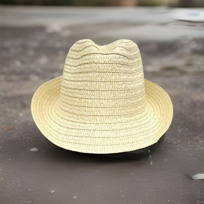 30 Herren Panama Strohhüte geflochten beige unifarben Einheitsgröße Sommer